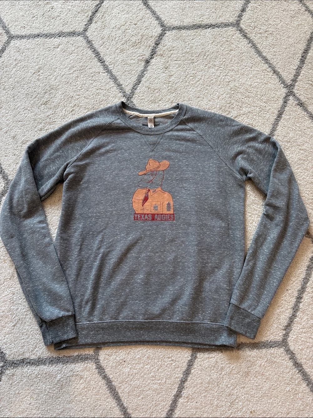 Texas Aggies Gray Crew Sweatshirt with Vintage Graphic